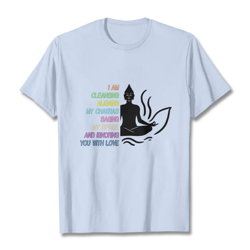 Buddha Stones Buddha Lotus Flower Meditation Design Tee T-shirt - LightCyan - 灰色 - image 18