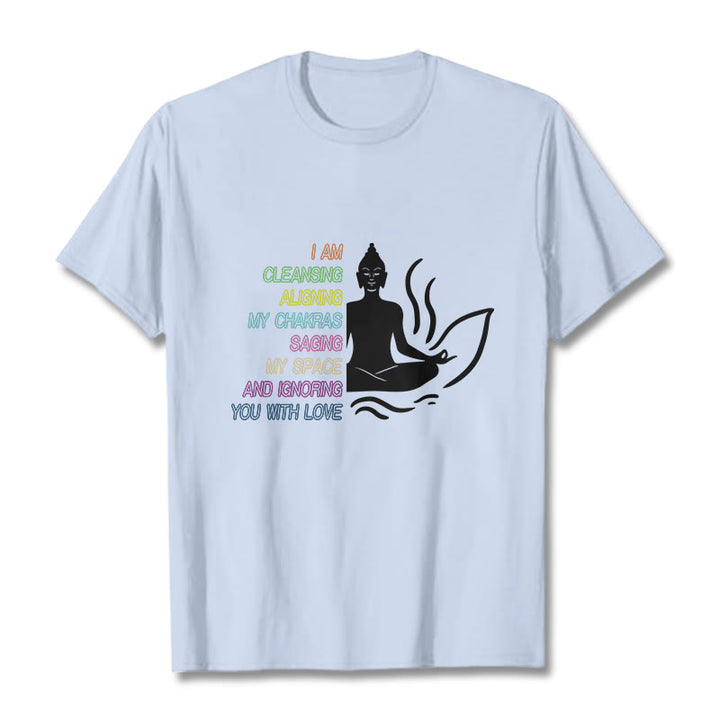 Buddha Stones Buddha Lotus Flower Meditation Design Tee T-shirt - LightCyan - 灰色 - image 18