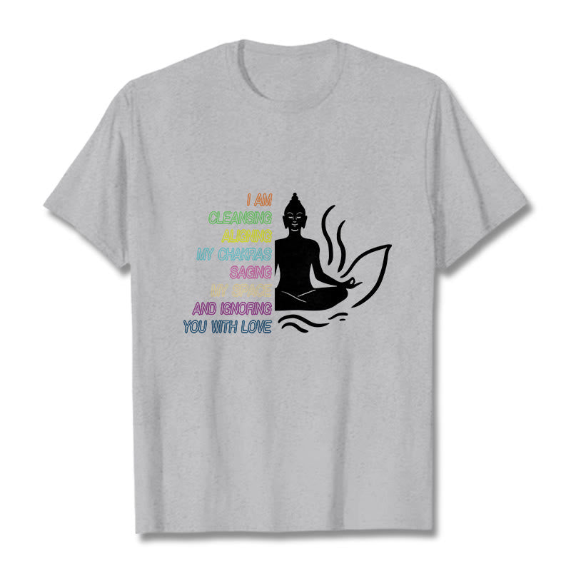 Buddha Stones Buddha Lotus Flower Meditation Design Tee T-shirt - LightGrey - 灰色 - image 19