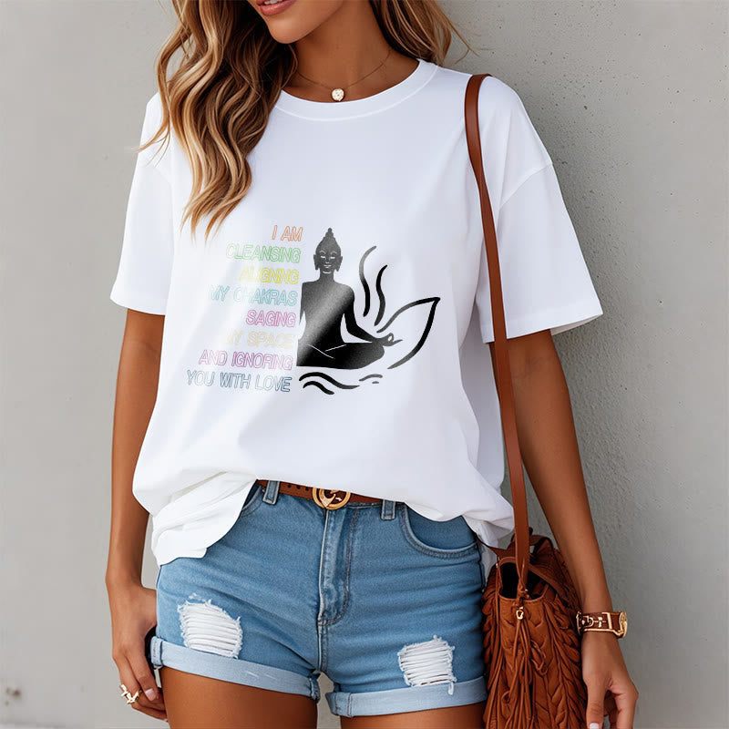 Buddha Stones Buddha Lotus Flower Meditation Design Tee T-shirt - image 2