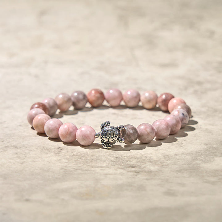 Buddha Stones Turtle Design Zebra Jasper Protection Bracelet - image 4
