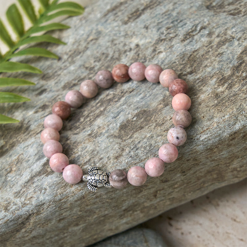 Buddha Stones Turtle Design Zebra Jasper Protection Bracelet - image 5