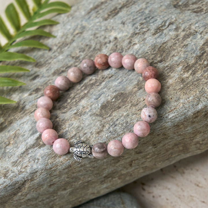 Buddha Stones Turtle Design Zebra Jasper Protection Bracelet - image 5