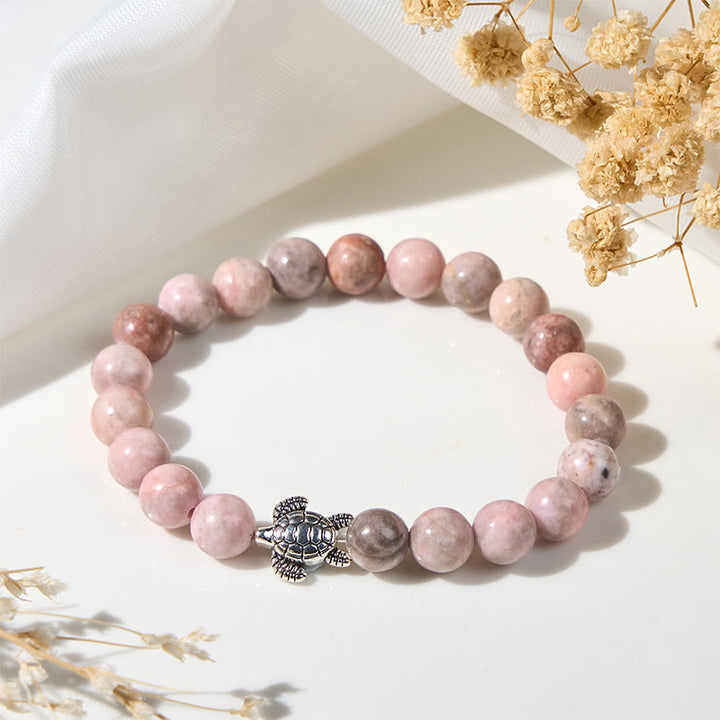 Buddha Stones Turtle Design Zebra Jasper Protection Bracelet - Zebra Jasper(Wrist Circumference: 16-19cm) - image 0