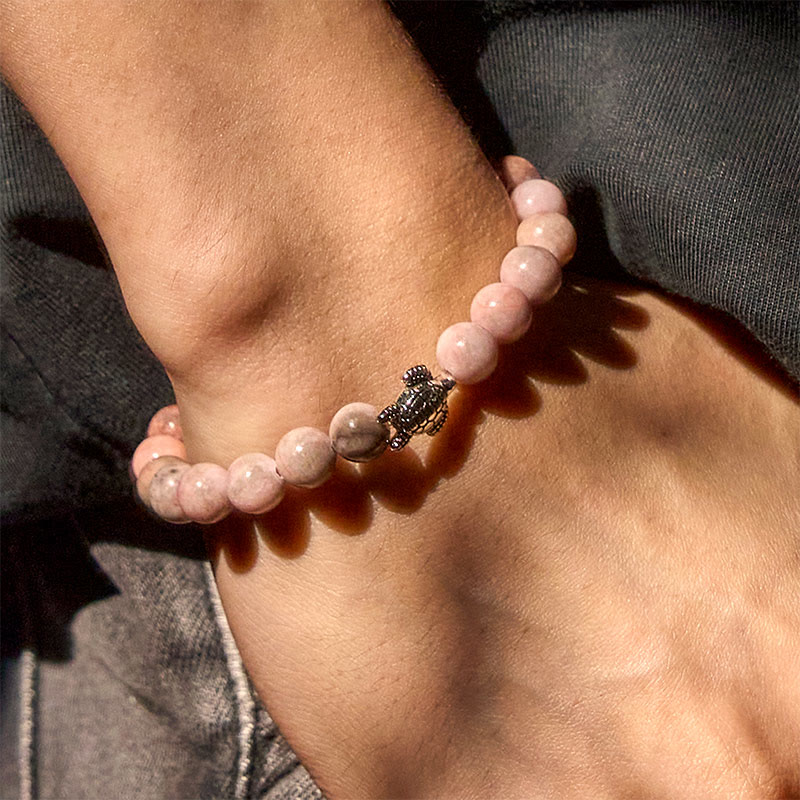 Buddha Stones Turtle Design Zebra Jasper Protection Bracelet - image 6