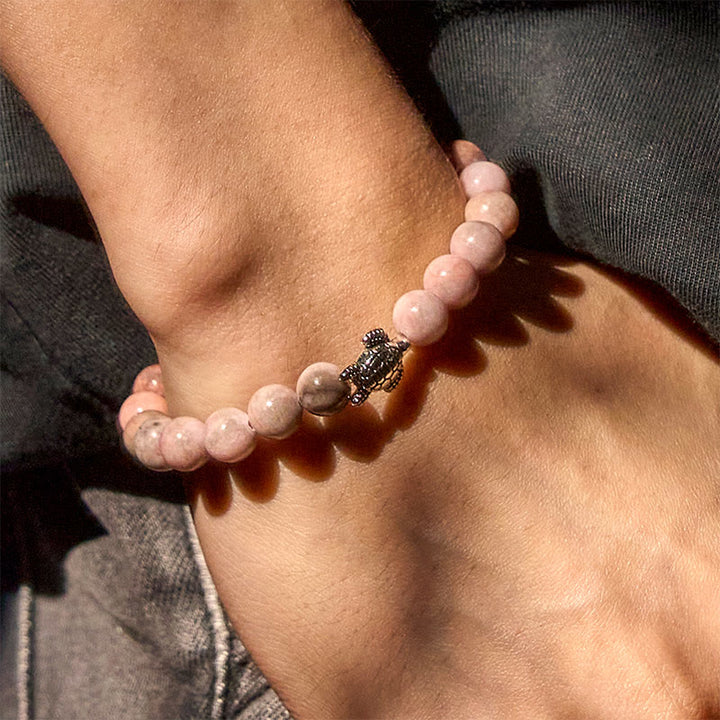 Buddha Stones Turtle Design Zebra Jasper Protection Bracelet - image 6