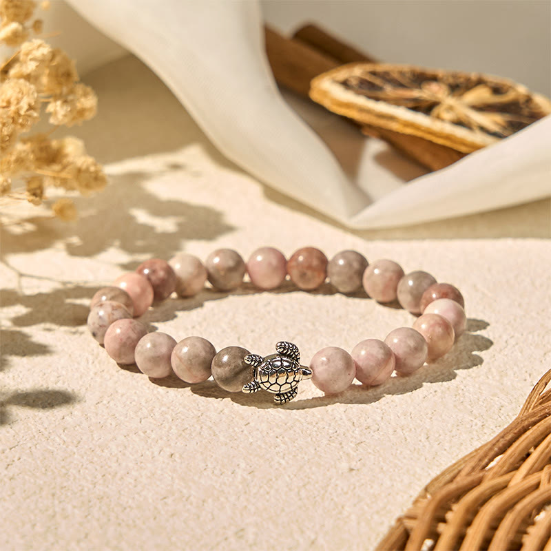 Buddha Stones Turtle Design Zebra Jasper Protection Bracelet - image 2