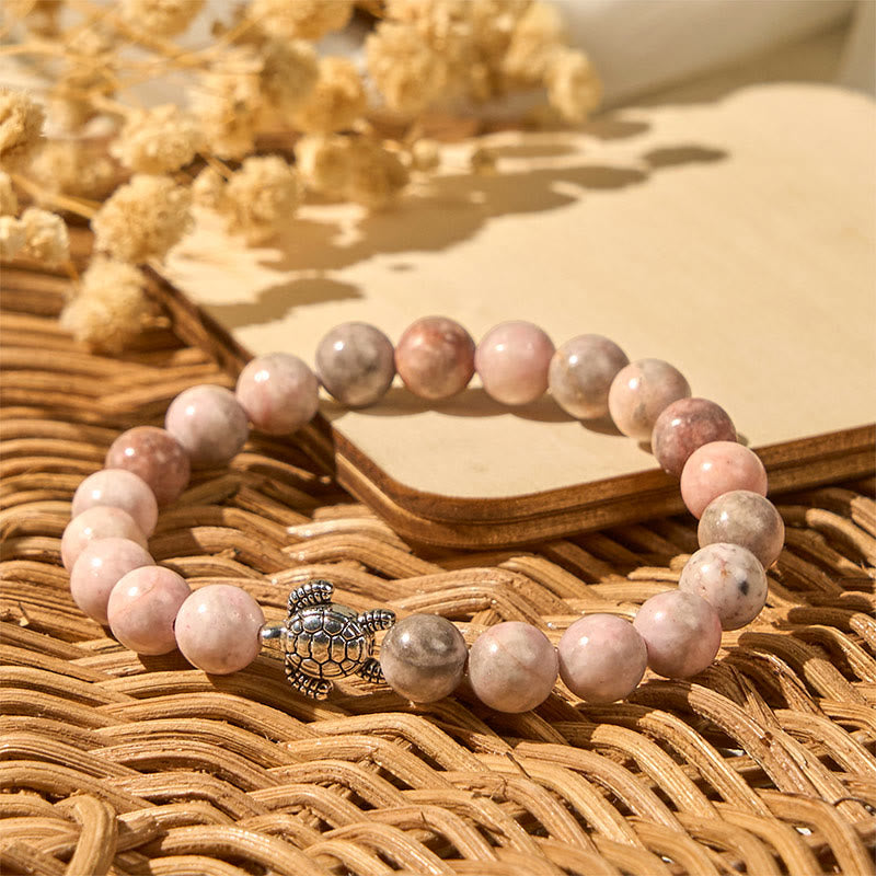 Buddha Stones Turtle Design Zebra Jasper Protection Bracelet - image 3
