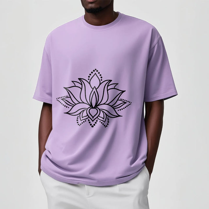 Buddha Stones Lotus Flower Pattern Simple Design Cotton Tee T-Shirt - image 17