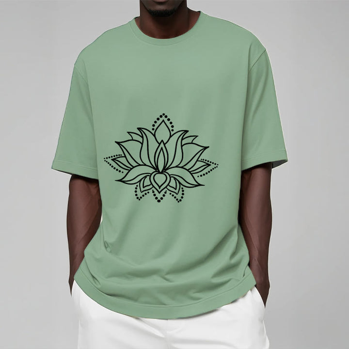 Buddha Stones Lotus Flower Pattern Simple Design Cotton Tee T-Shirt - image 15