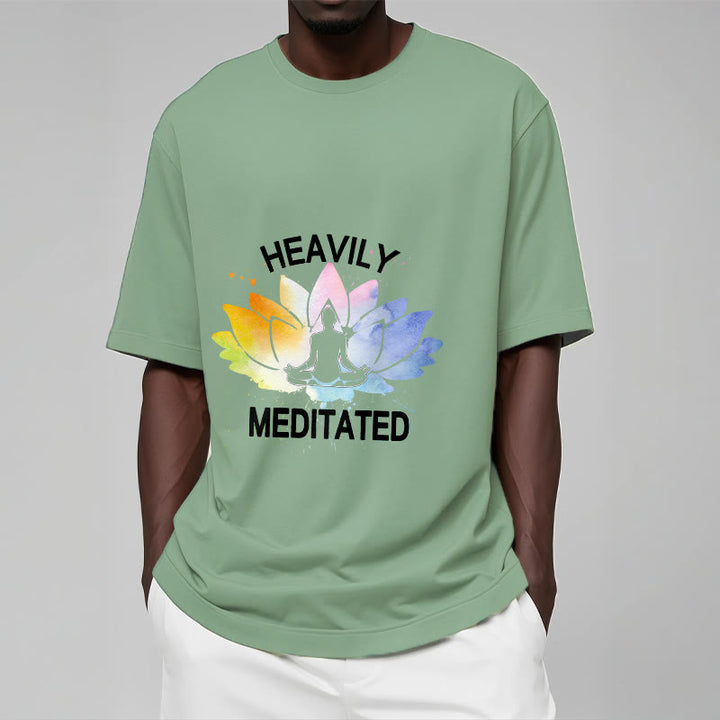 Buddha Stones Colorful Lotus Flower Meditation Figure Pattern Cotton Tee T-shirt - image 15