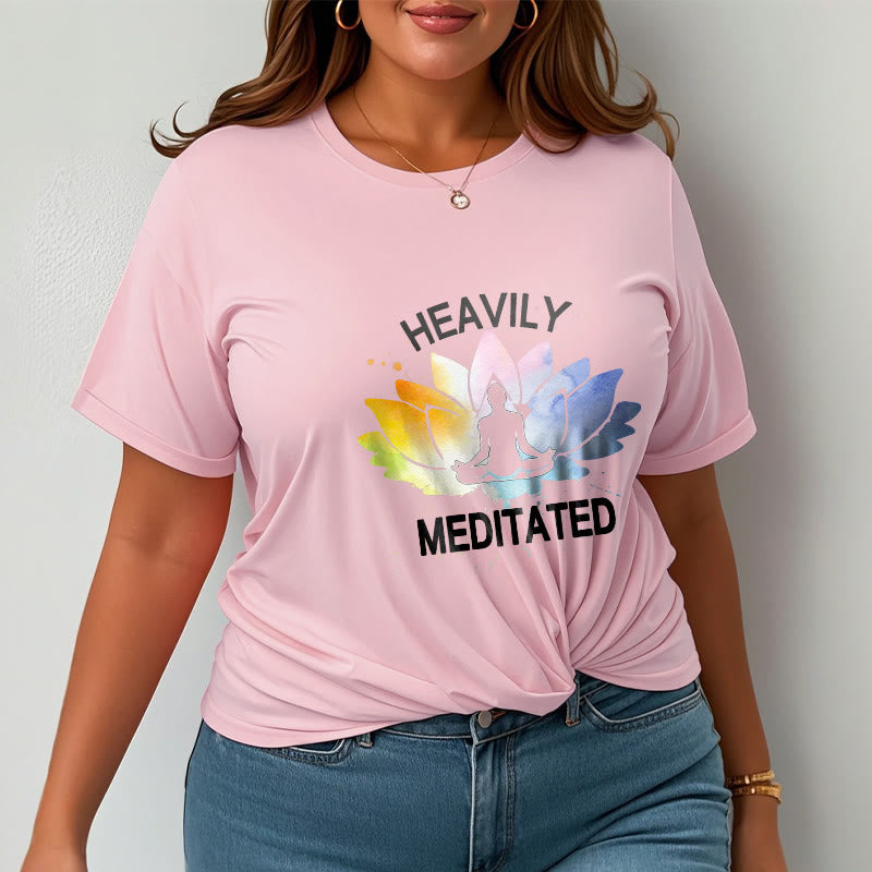 Buddha Stones Colorful Lotus Flower Meditation Figure Pattern Cotton Tee T-shirt - image 13