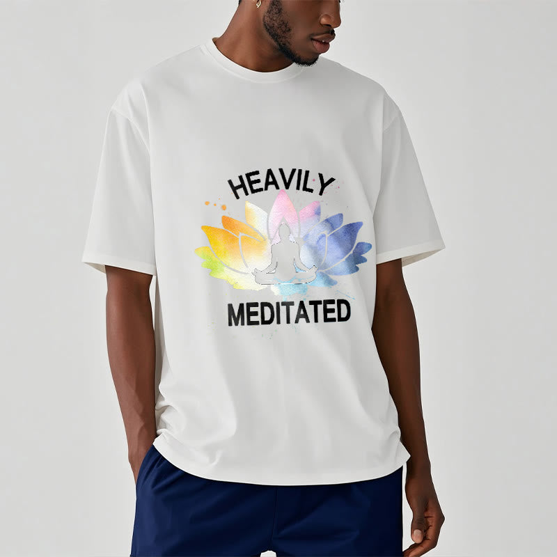 Buddha Stones Colorful Lotus Flower Meditation Figure Pattern Cotton Tee T-shirt - image 6