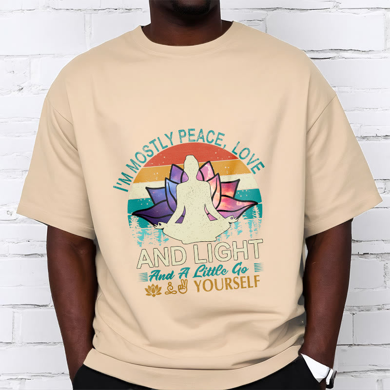 Buddha Stones Vivid Lotus Flower Meditator Sunset Pattern Tee Cotton T-shirt - image 9
