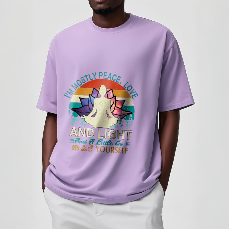 Buddha Stones Vivid Lotus Flower Meditator Sunset Pattern Tee Cotton T-shirt - image 17