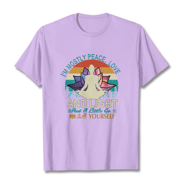 Buddha Stones Vivid Lotus Flower Meditator Sunset Pattern Tee Cotton T-shirt - Plum - 2XL - image 16