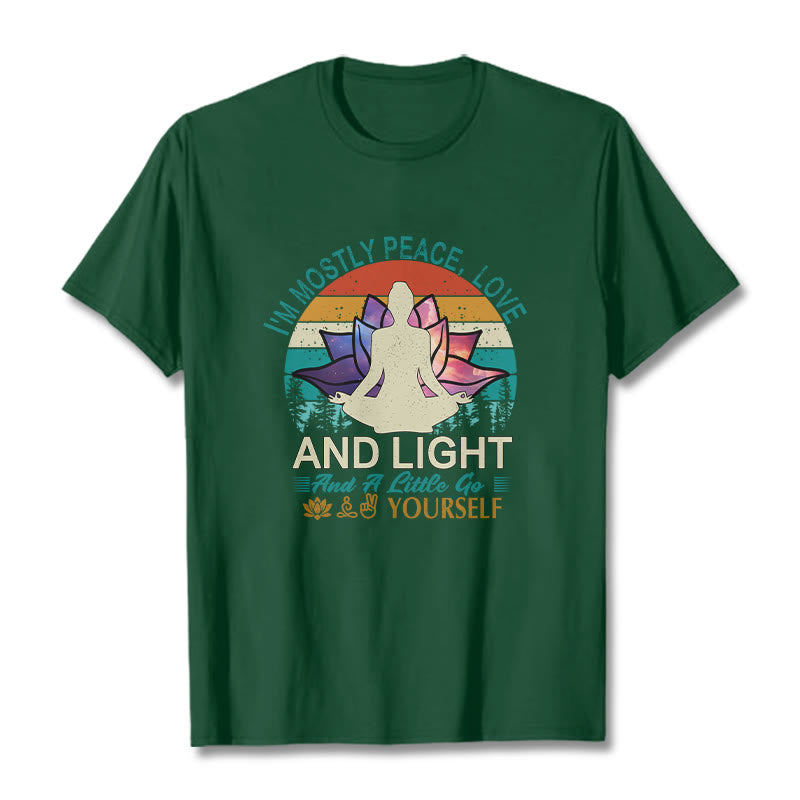 Buddha Stones Vivid Lotus Flower Meditator Sunset Pattern Tee Cotton T-shirt - ForestGreen - 2XL - image 10