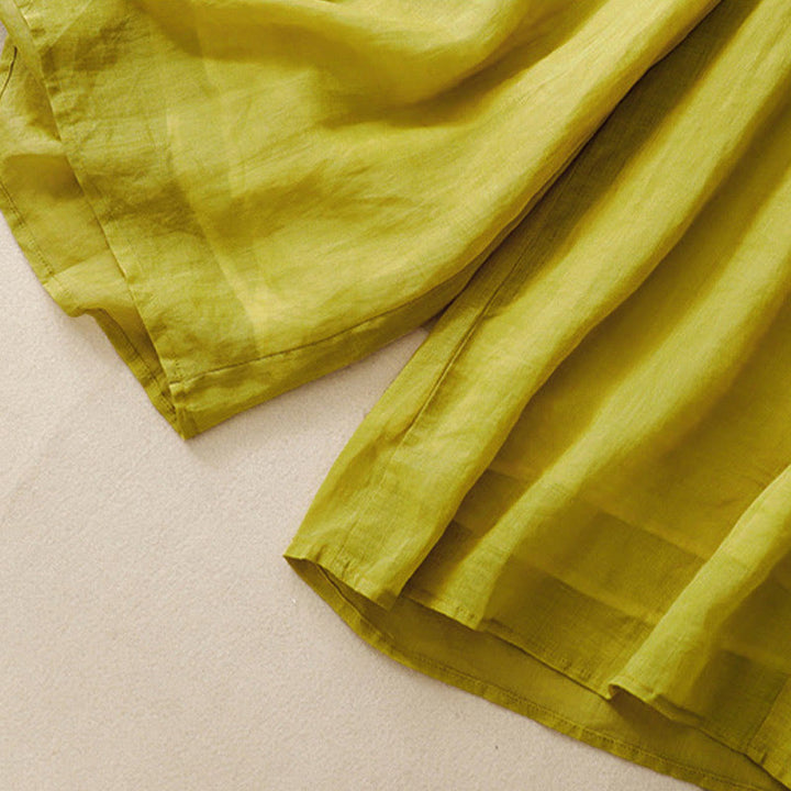 Buddha Stones Simple Design Drawstring Cotton Women's Wide Leg Pants With Pockets - image 18