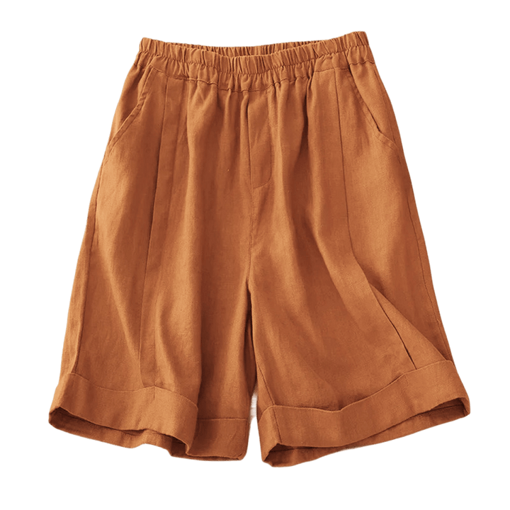 Buddha Stones Casual Solid Color Women's Cotton Shorts With Pockets - image 5