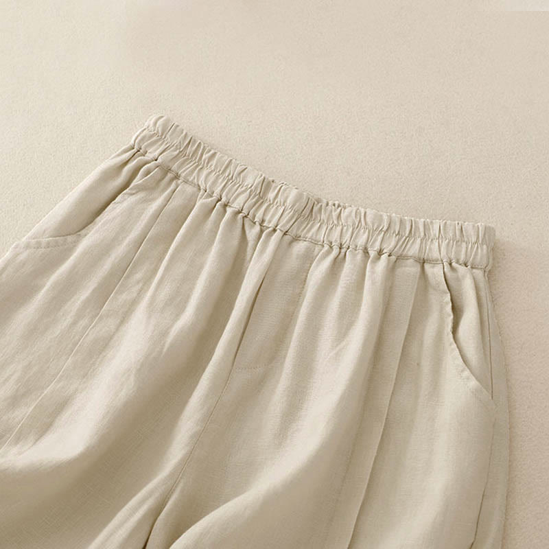 Buddha Stones Casual Solid Color Women's Cotton Shorts With Pockets - image 7