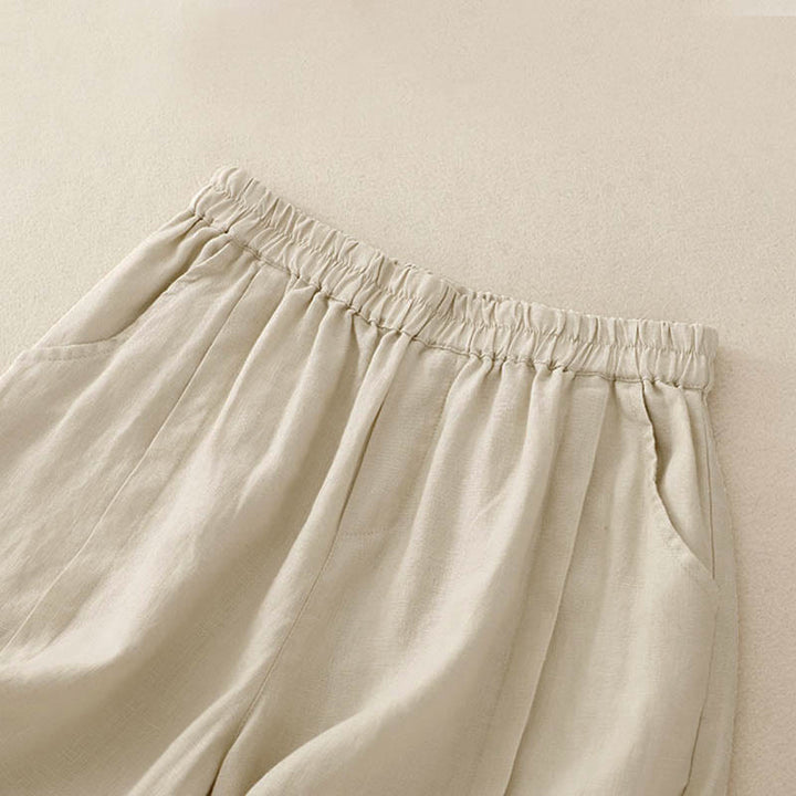 Buddha Stones Casual Solid Color Women's Cotton Shorts With Pockets - image 7