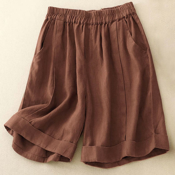 Buddha Stones Casual Solid Color Women's Cotton Shorts With Pockets - image 16
