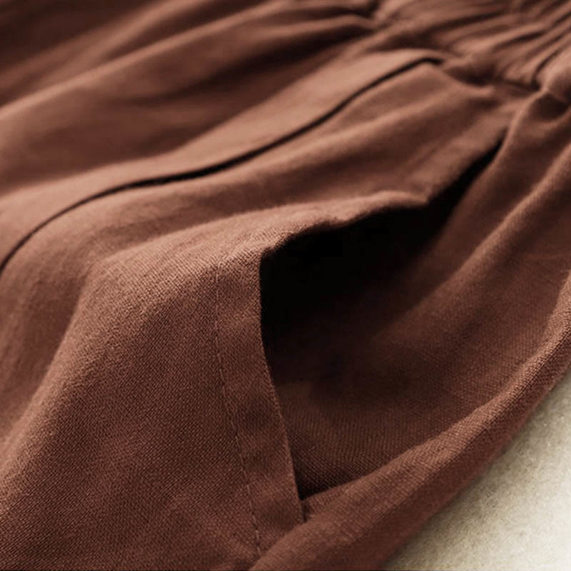 Buddha Stones Casual Solid Color Women's Cotton Shorts With Pockets - image 17