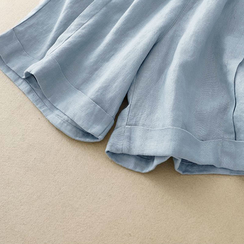 Buddha Stones Casual Solid Color Women's Cotton Shorts With Pockets - image 20