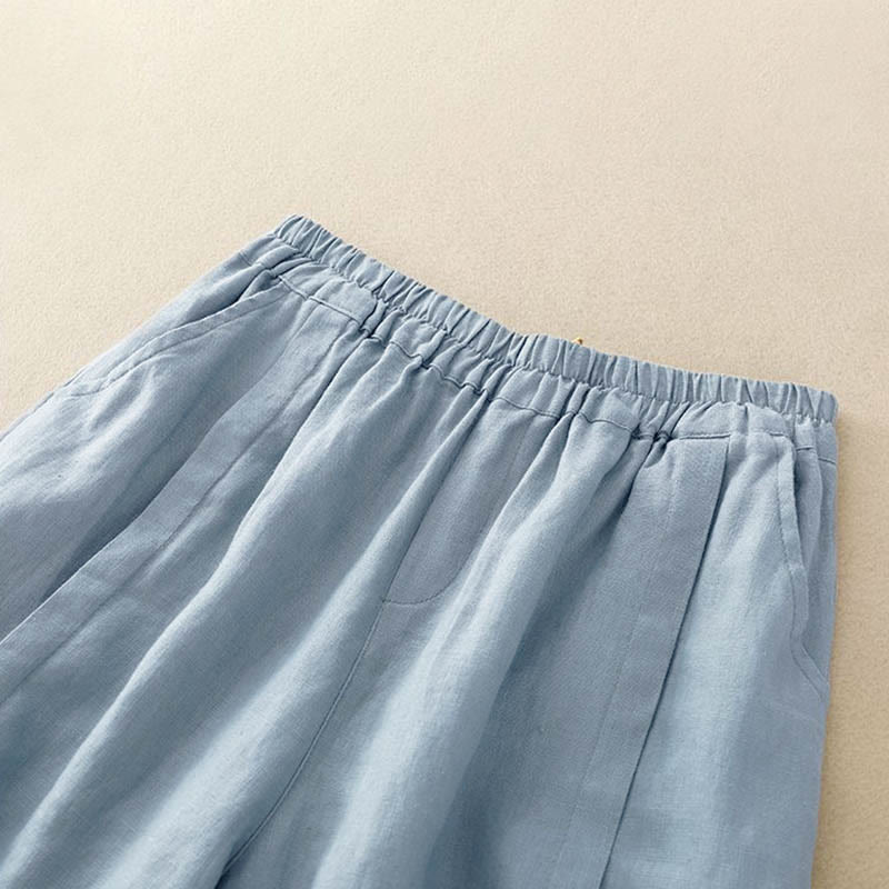 Buddha Stones Casual Solid Color Women's Cotton Shorts With Pockets - image 22