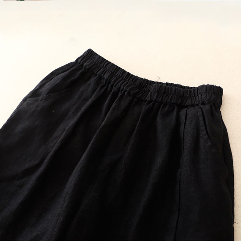 Buddha Stones Casual Solid Color Women's Cotton Shorts With Pockets - image 28