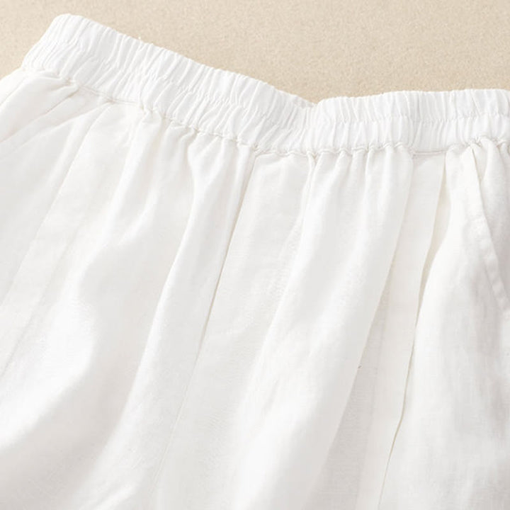 Buddha Stones Casual Solid Color Women's Cotton Shorts With Pockets - image 35