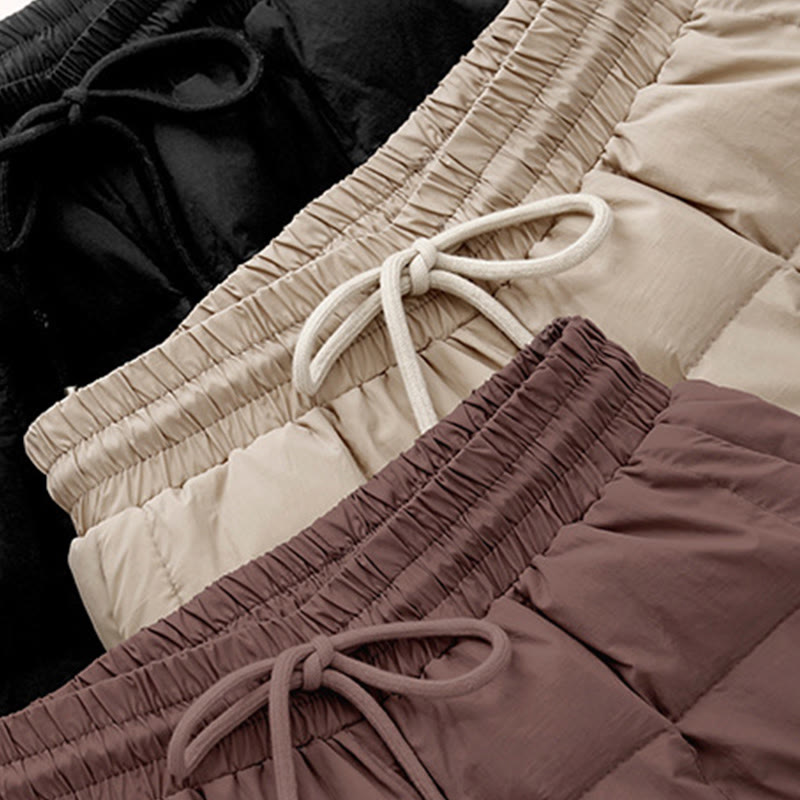 Buddha Stones Winter Drawstring Leg Opening Design Women's Cotton Pants With Pockets - image 18
