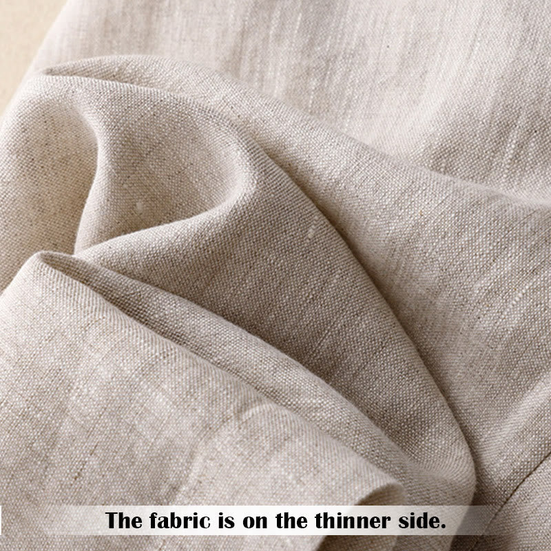 Buddha Stones Summer Casual Simple Zipper Design Linen Women's Wide Leg Pants With Pockets - image 14