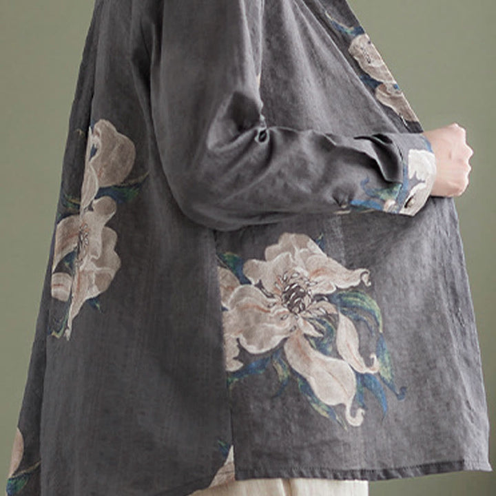 Buddha Stones Literary Artistic Flower Print Cotton Clothing - image 29