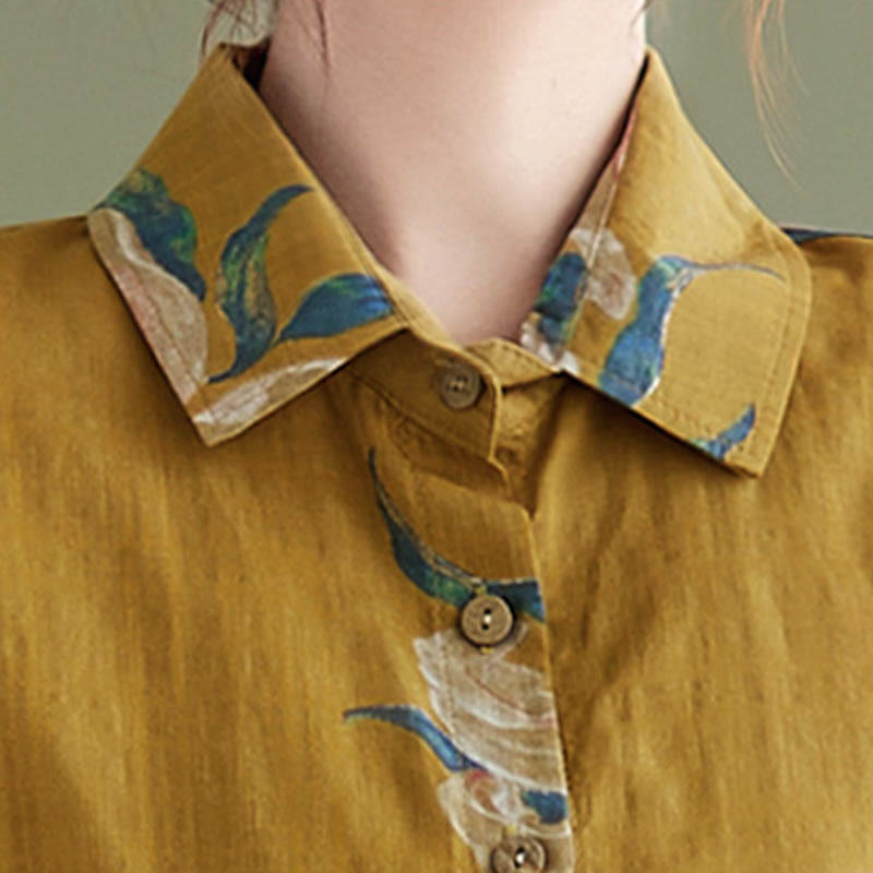 Buddha Stones Literary Artistic Flower Print Cotton Clothing - image 17