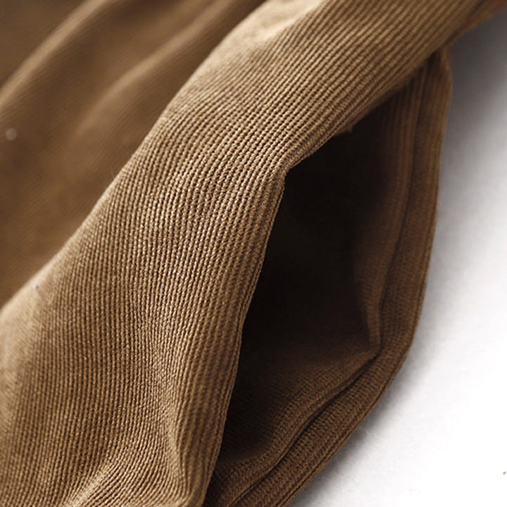 Buddha Stones Button Design Cotton Corduroy Peter Pan Collar Long Sleeve Midi Dress With Pockets - image 5