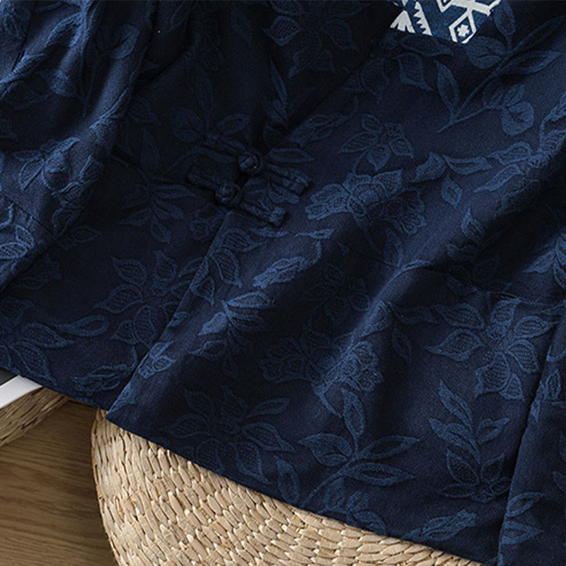 Buddha Stones Casual Jacquard Frog-Button Women's Cotton Linen Long Sleeve Shirt - image 8