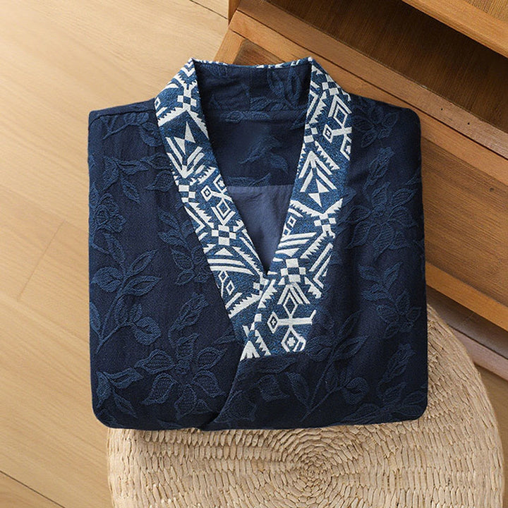 Buddha Stones Casual Jacquard Frog-Button Women's Cotton Linen Long Sleeve Shirt - image 3