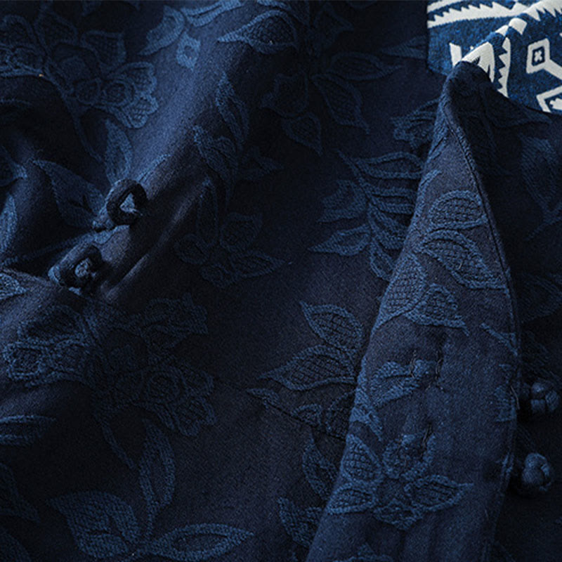 Buddha Stones Casual Jacquard Frog-Button Women's Cotton Linen Long Sleeve Shirt - image 9
