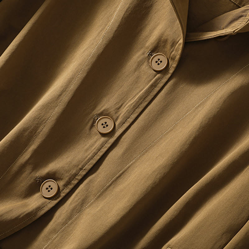 Buddha Stones Pure Color Hooded Women's Long Sleeve Cotton Jacket With Pockets - image 3