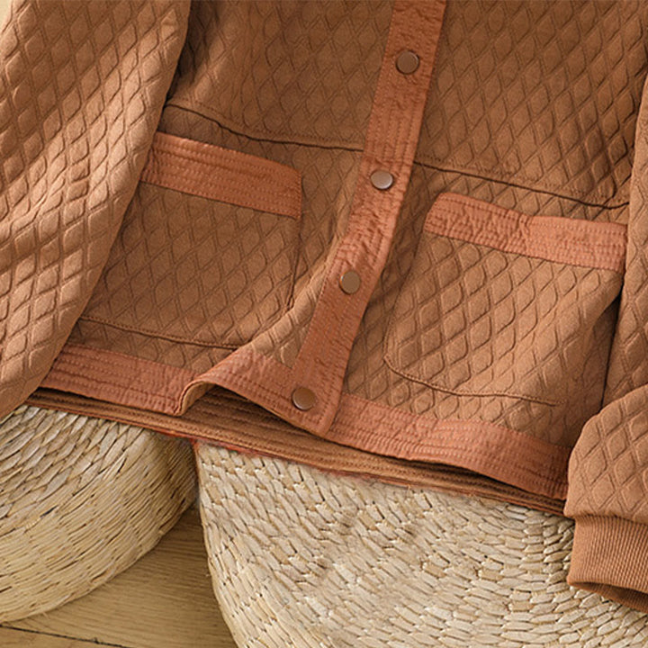 Buddha Stones Retro Plain Women's Cotton Long Sleeve Jacket With Pockets - image 24