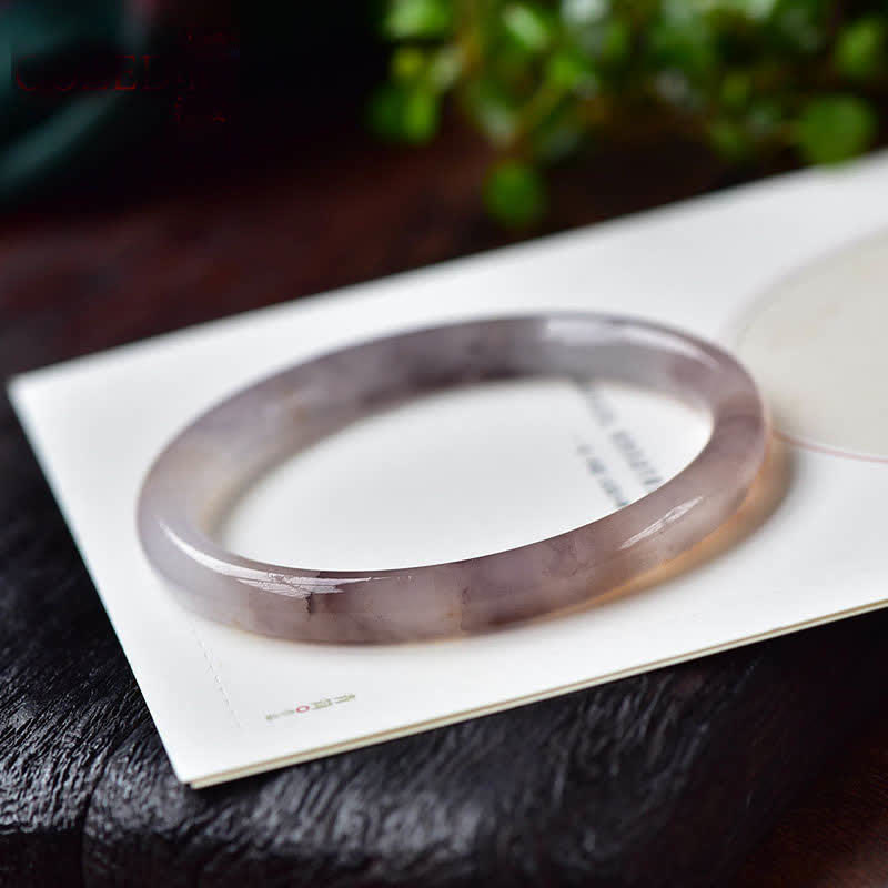 Buddha Stones Purple Golden Silk Jade Wealth Bracelet Bangle - image 3