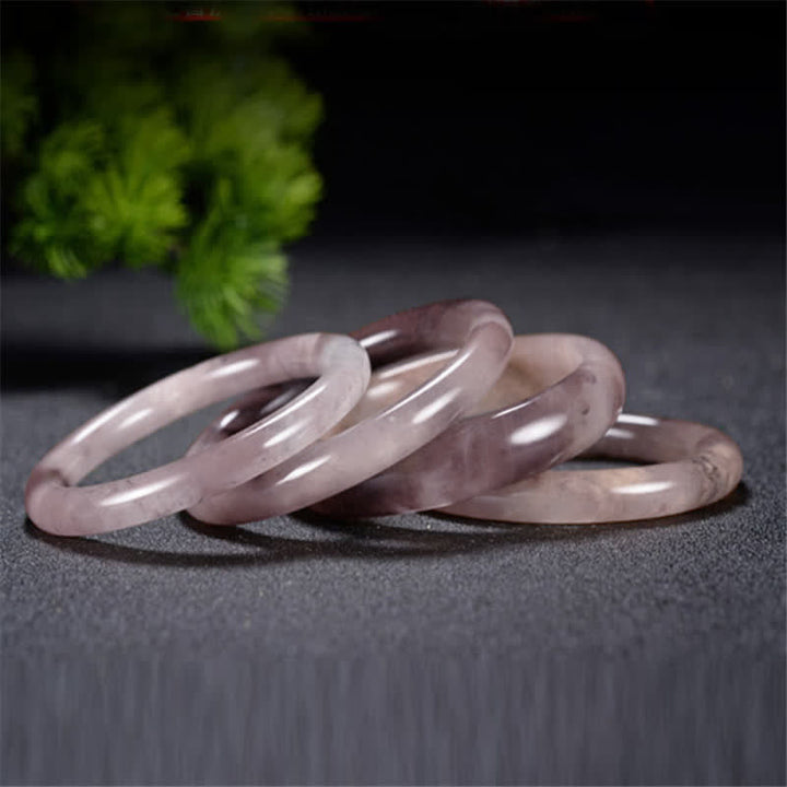 Buddha Stones Purple Golden Silk Jade Wealth Bracelet Bangle - image 4