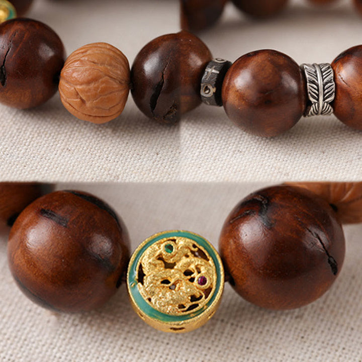 Buddha Stones Tibet Lightning Struck Jujube Wood Yin Yang Luck Bracelet - image 11
