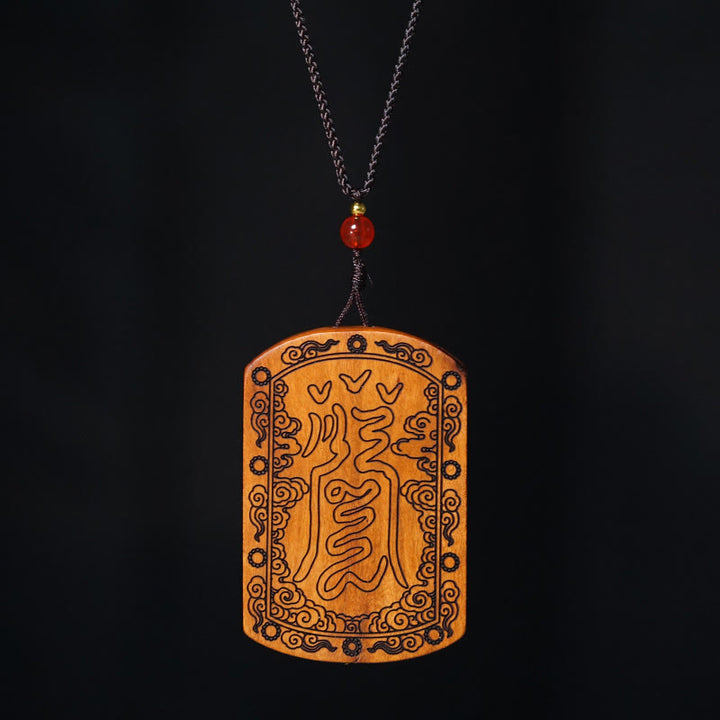 Buddha Stones Lightning Struck Jujube Wood Dragon Yin Yang Bagua Protection Necklace Pendant - image 9