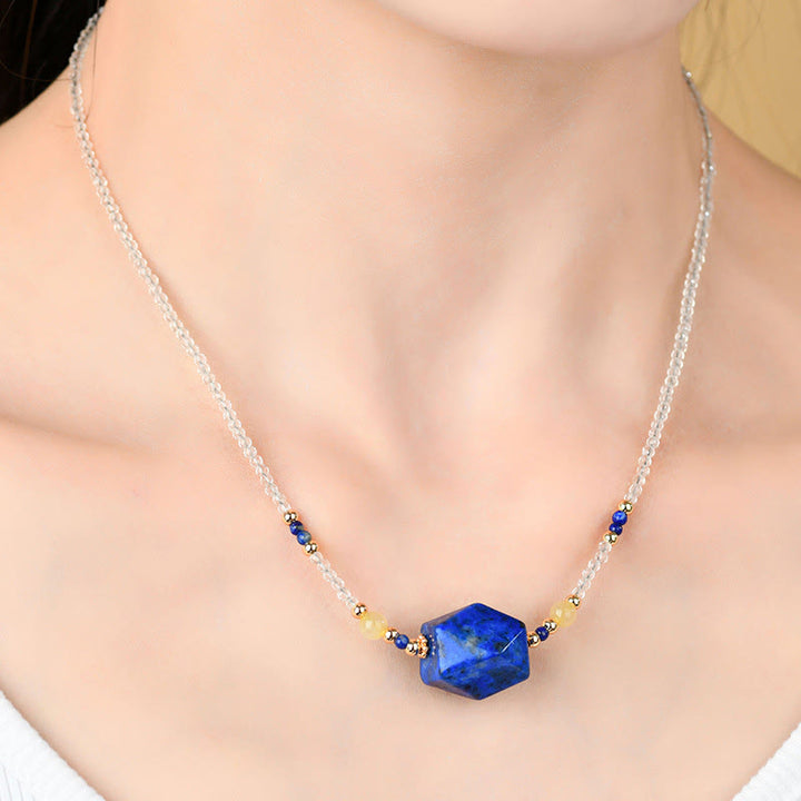 Buddha Stones White Crystal Lazurite Healing Meditation Necklace Pendant - image 4