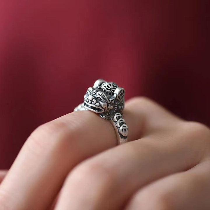Buddha Stones Lucky FengShui PiXiu Copper Coin Rotatable Ring - image 2