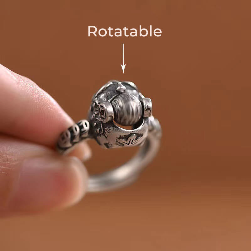 Buddha Stones Lucky FengShui PiXiu Copper Coin Rotatable Ring - image 3