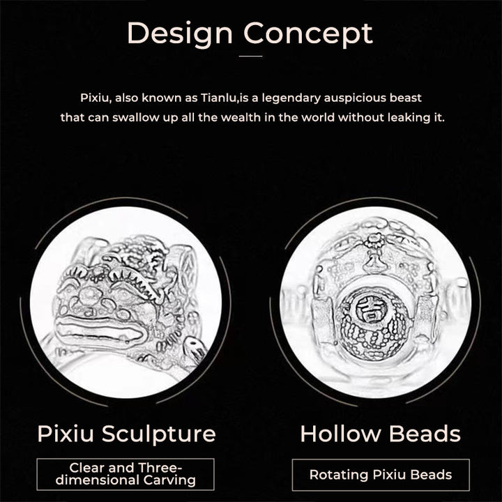 Buddha Stones Lucky FengShui PiXiu Copper Coin Rotatable Ring - image 5