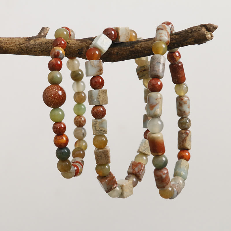 Buddha Stones Natural Stone Sea Sediment Jasper Agate Protection Bracelet - image 17